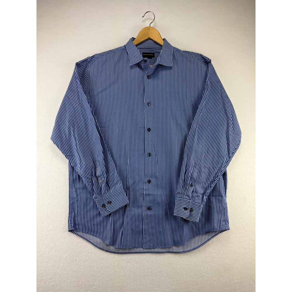 Banana Republic Shirt Mens XL Blue White Striped Long Sleeve Button Down